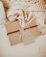 Beige Wedding Favor Tag Template | Boho Wedding Favor Tag