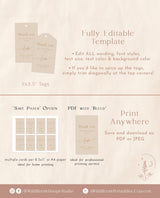 Beige Modern Thank You Shower Favor Tag | Editable Wedding Favor Tag Template