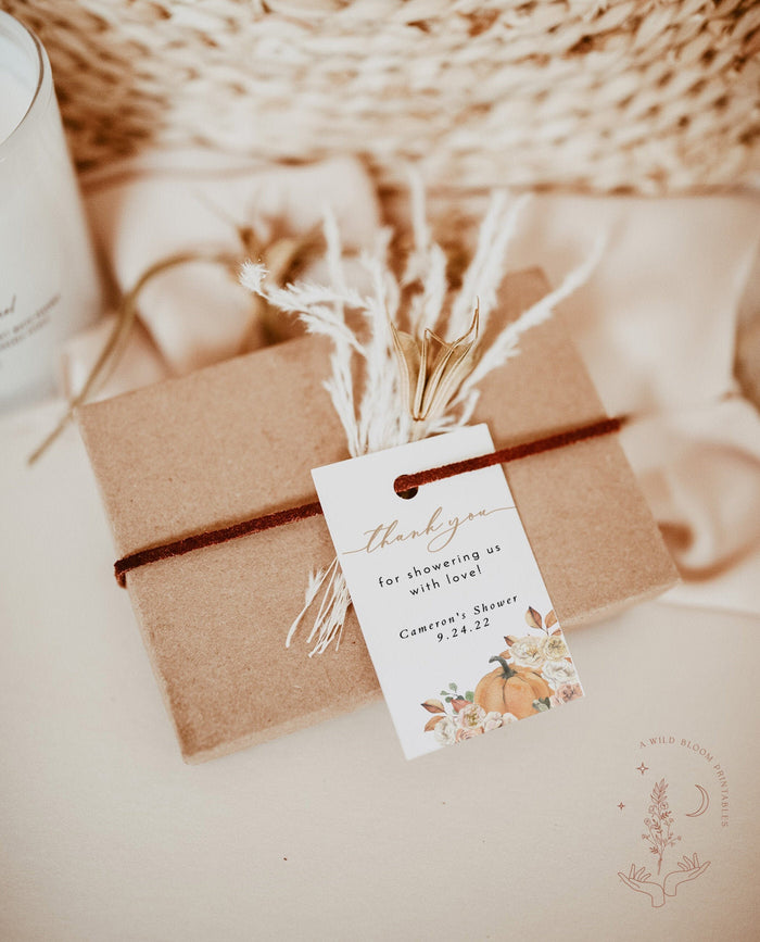 Fall Shower Favor Tag Template | Fall Baby Shower Favor Tag