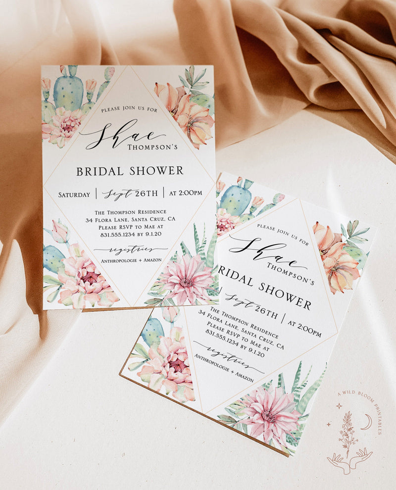 Fiesta Bridal Shower Editable Invitation Template | Southwestern Shower Invite 