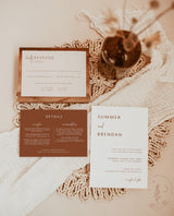 Terracotta Wedding Invitation Template | Minimalist Desert Wedding Invite 