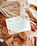 Advice and Wishes Card | Pampas Grass Baby Shower