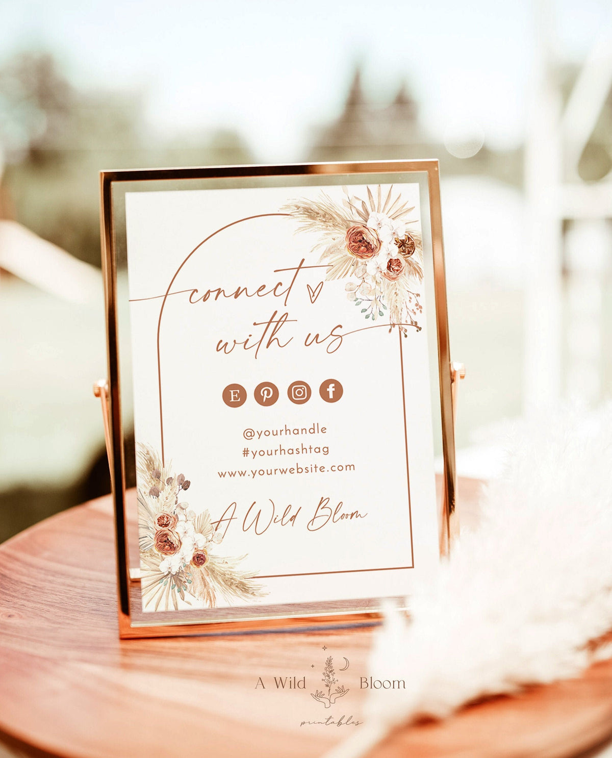 Boho Social Media Sign | Small Business Sign