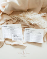 Minimalist Recipe Card Template | Bridal Shower Recipe Card Insert