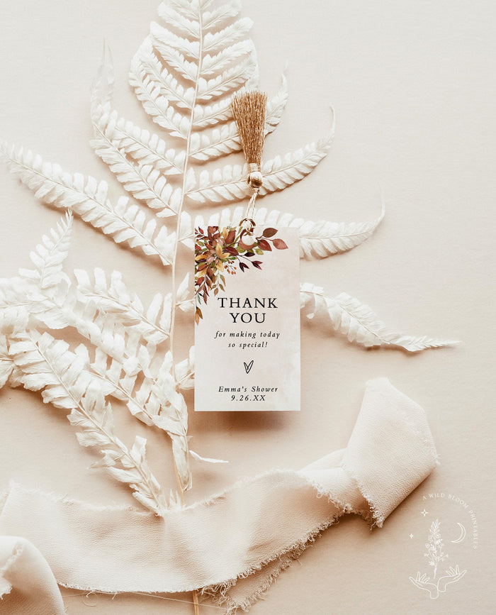 Fall Wedding Favor Tag | Terracotta Favor Tag