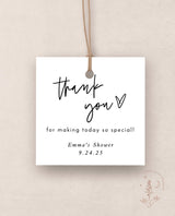 Modern Thank You Favor Tag Template | Shower Stickers