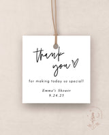 Modern Thank You Favor Tag Template | Shower Stickers 