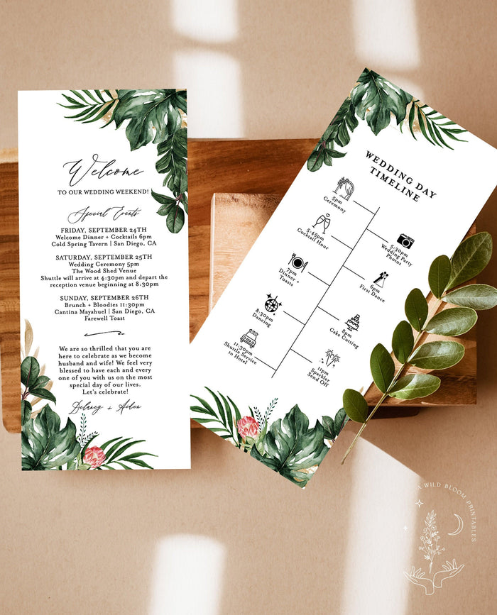 Wedding Welcome Letter & Itinerary | Tropical Wedding