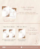 Fall Wedding Program | Rustic Wedding