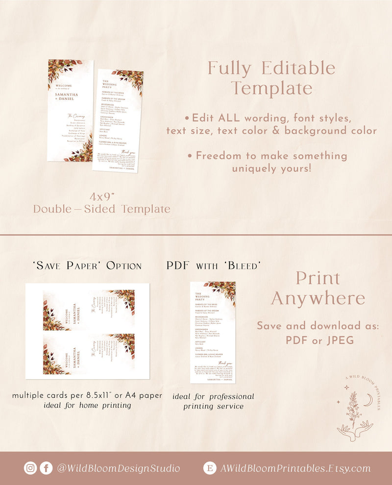 Wedding programs etsy | Honestweddingadvice.com