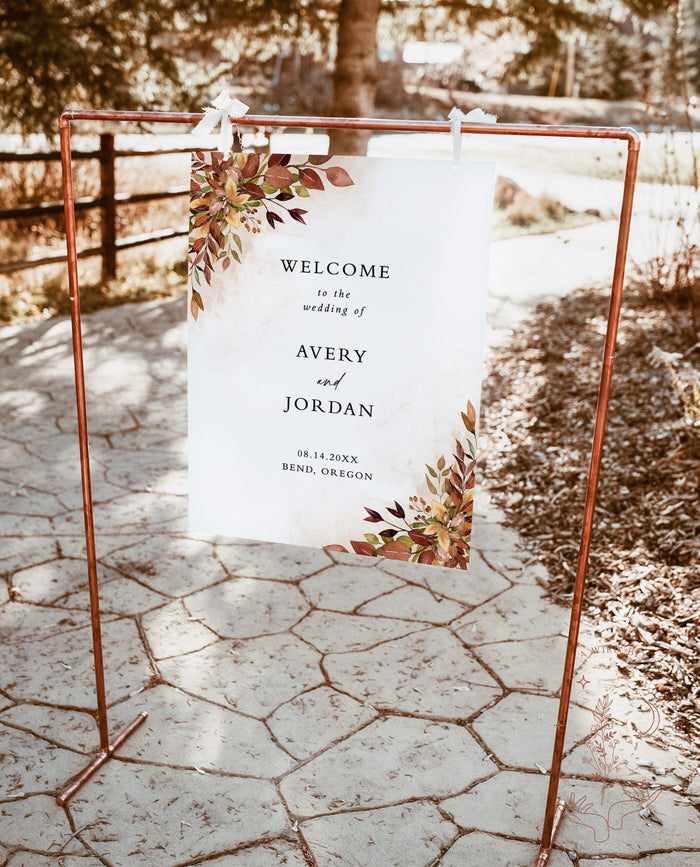 Fall Wedding Welcome Sign | Terracotta Wedding Welcome Poster