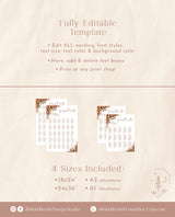 Fall Wedding Seating Chart | Burnt Orange Seating Chart