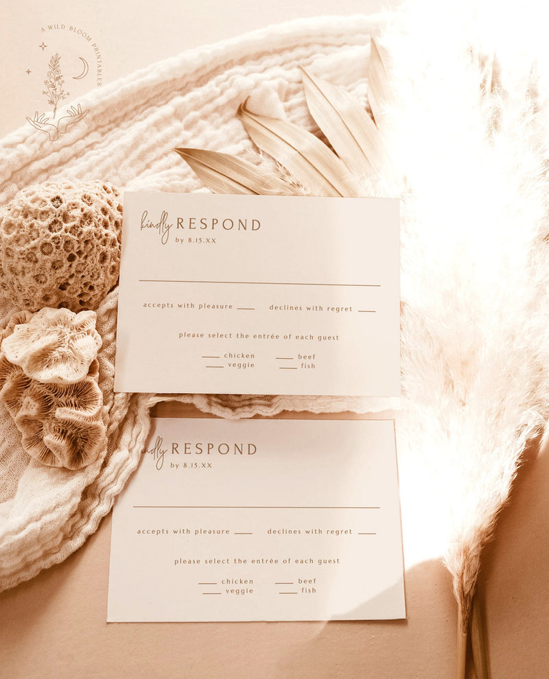 Terracotta Wedding Invitation Template | Minimalist Desert Wedding Invite 