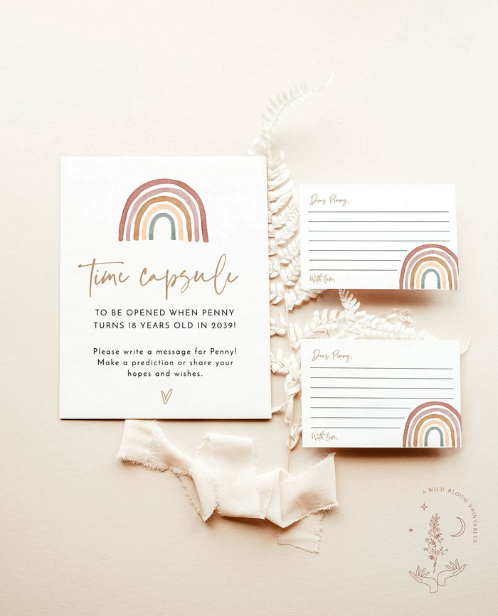 Rainbow Time Capsule Sign | Rainbow Baby Shower