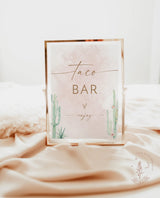 Bridal Shower Taco Bar Sign | Fiesta Taco Bar Sign