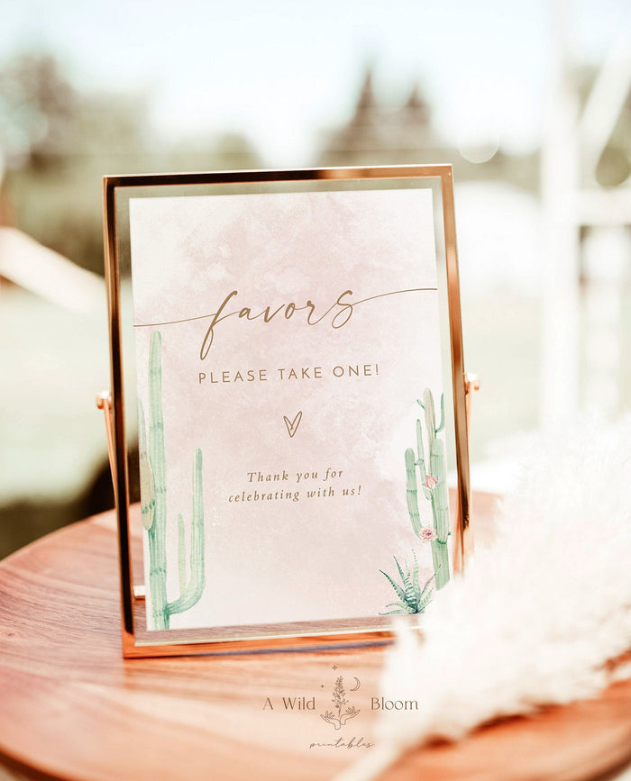 Fiesta Favors Sign | Desert Boho Favors Wedding Sign Template