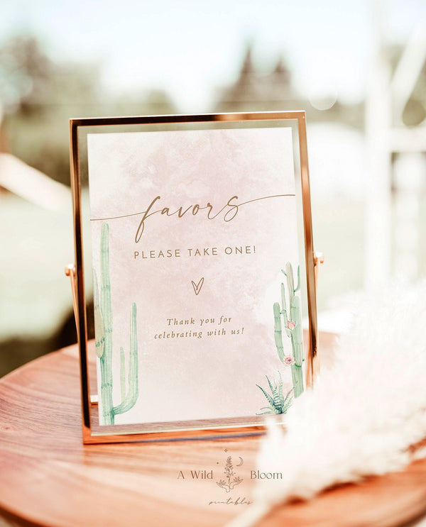 Fiesta Favors Sign | Desert Boho Favors Wedding Sign Template 