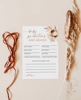Baby Shower Advice and Predictions Card | Girl Baby Shower