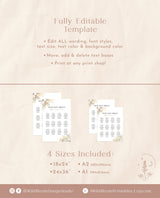 Pampas Grass Wedding Seating Chart | Tropical Wedding Seat Chart