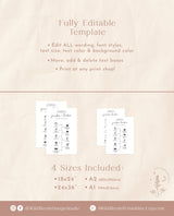 Minimalist Wedding Timeline Template | Welcome Timeline Poster