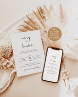 Minimalist Wedding Invitation with Details | Modern Wedding Invite 