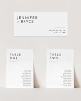 Minimalist Wedding Seating Cards | Modern Wedding Table Seating Chart Cards  
