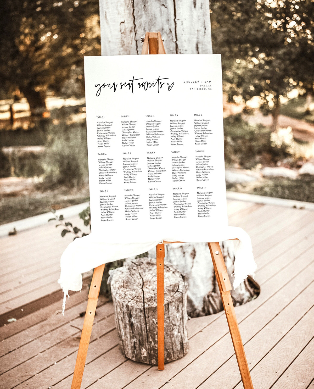 Minimalist Seating Chart Sign | Modern Wedding Seating Chart Poster