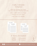 Modern Seating Chart Sign Template | Minimalist Seating Arrangement