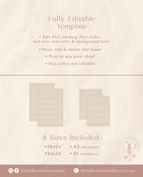 Modern Minimalist Wedding Seating Chart Template | Desert Wedding Seat Chart 
