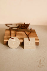 Beige Wedding Favor Tag Template | Modern Wedding Favor Tags