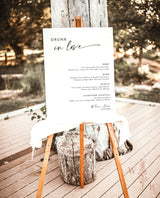 Minimalist Wedding Bar Menu Sign | Drunk In Love