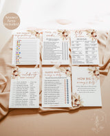 Bohemian Baby Shower Games | Boho Baby Shower Game Bundle