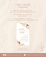 Digital Fall Baby Shower Invite | Boho Girl Baby Shower
