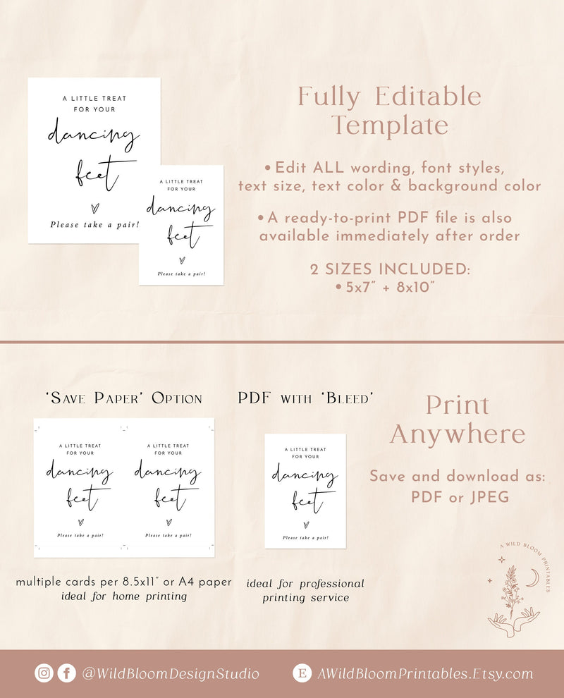 flip-flop-sign-minimalist-wedding-dancing-feet-sign-wild-bloom-design-studio for A Little Treat For Your Dancing Feet Free Printable Flip Flop Sign | Minimalist Wedding Dancing Feet Sign – Wild Bloom Design Studio for A Little Treat For Your Dancing Feet Free Printable