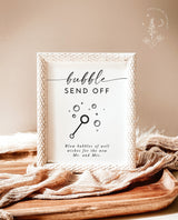 Bubble Send Off Sign | Minimalist Wedding Send Off Sign