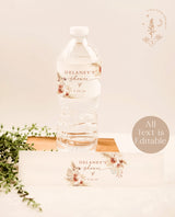 Boho Water Bottle Label | Pampas Grass Water Bottle Label 