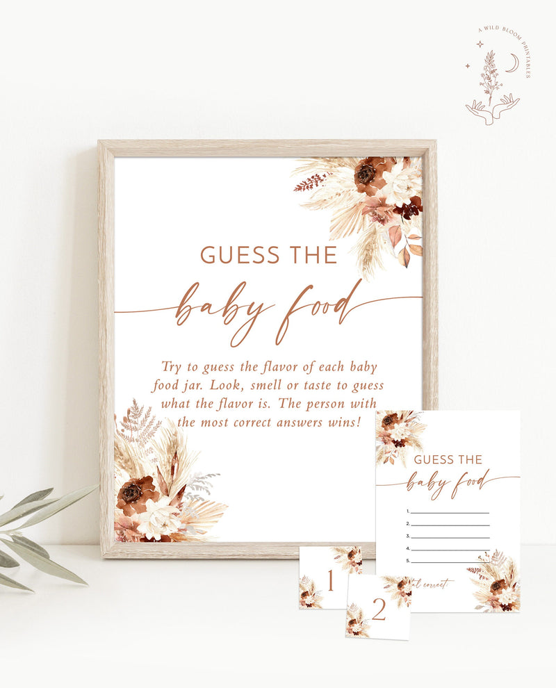 Guess the Baby Food Game | Pampas Grass Baby Shower Game 