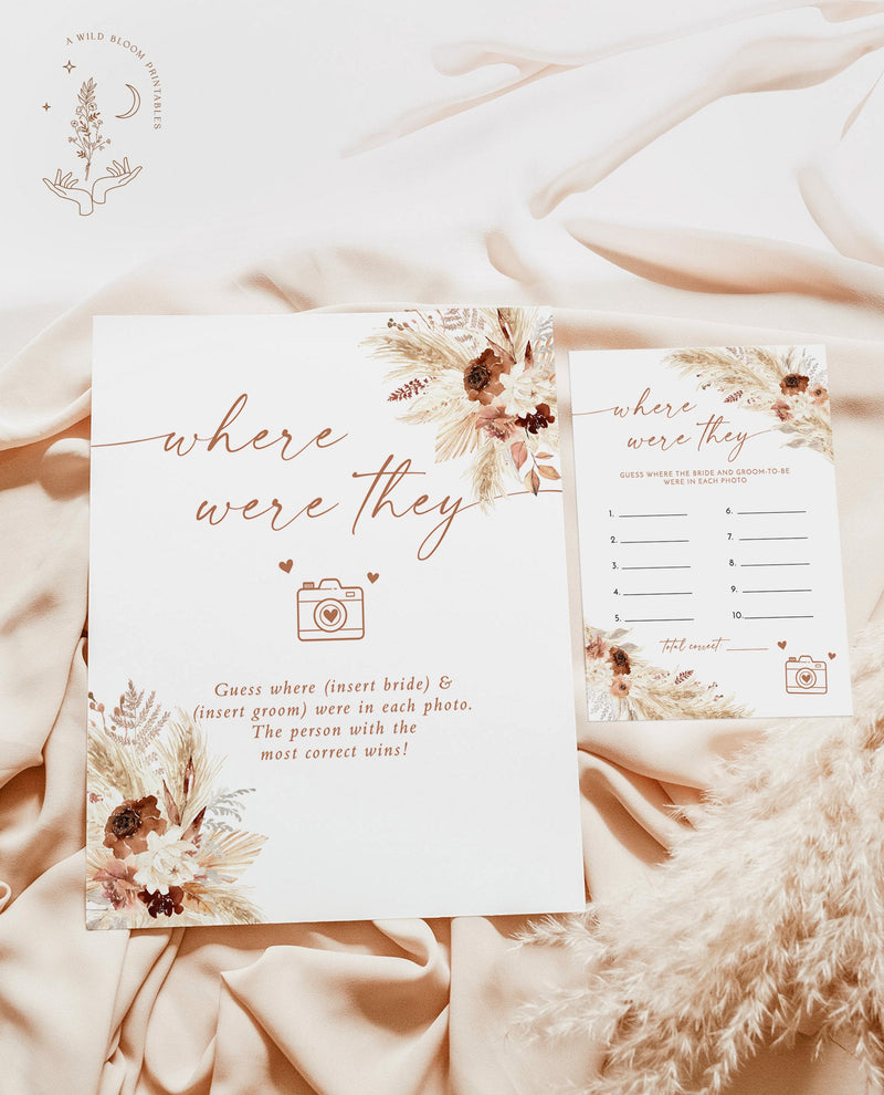 Where Were They Bridal Shower Game | Couples Photo Game 