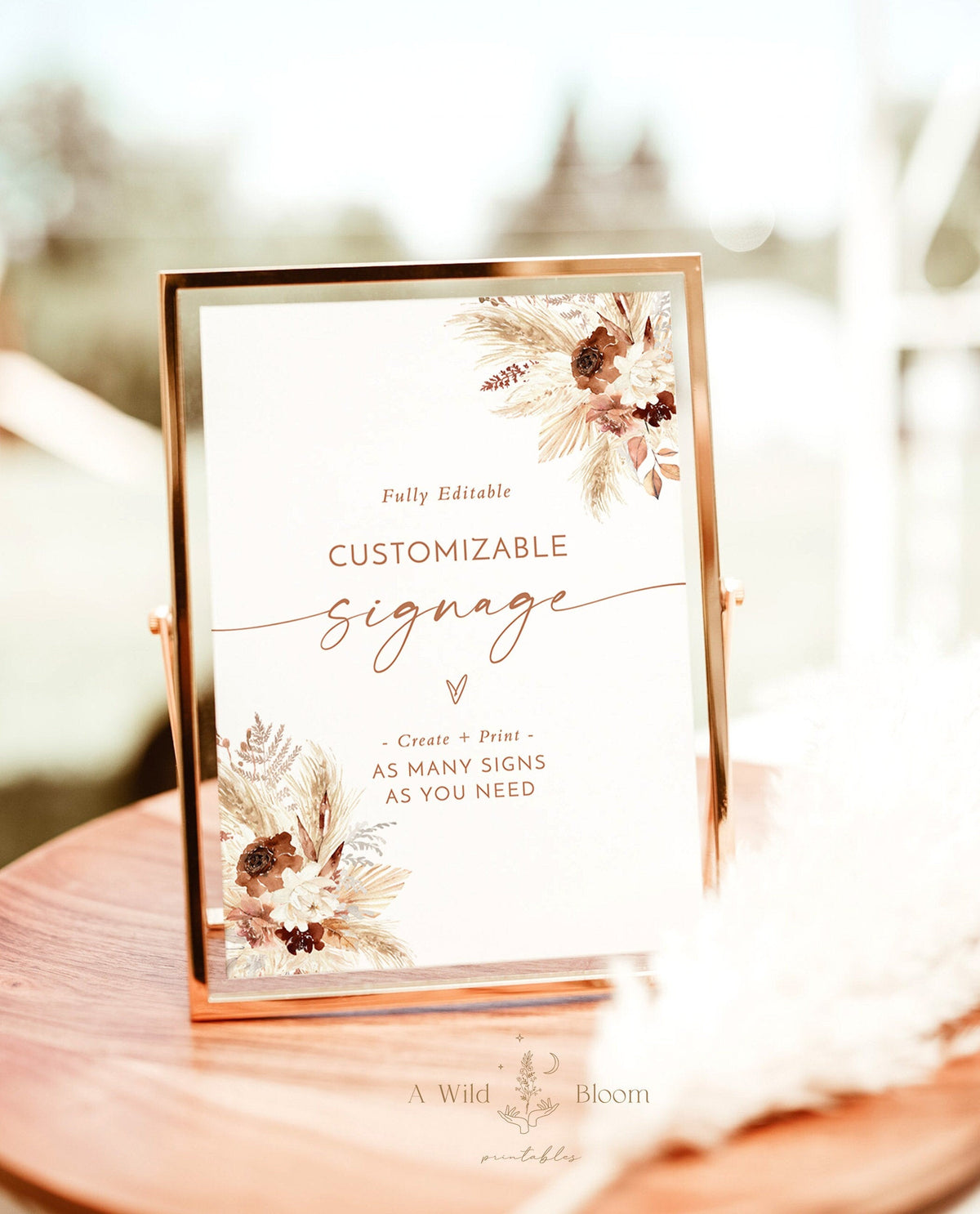 Pampas Grass Custom Sign Template | Terracotta Wedding Custom Sign