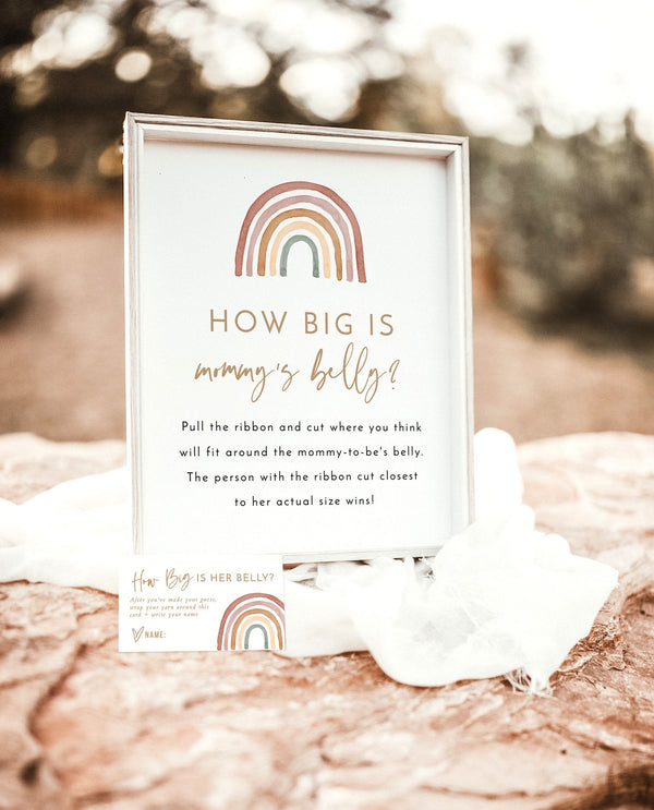 How Big is Mommy's Belly Game | Rainbow Baby Shower Game 