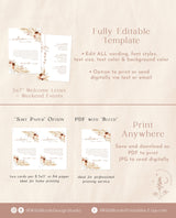 Boho Wedding Events Card | Weekend Events