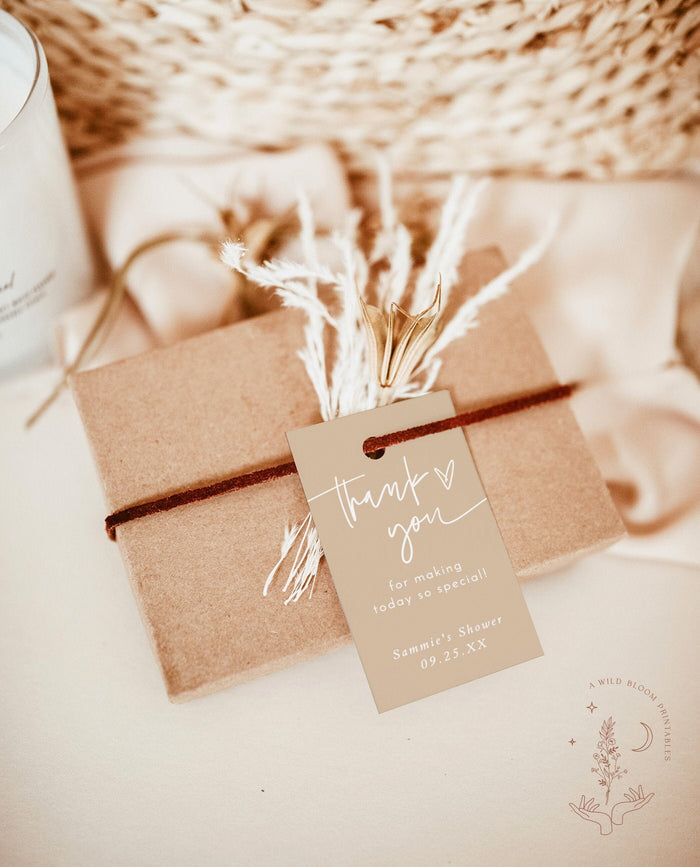Minimalist Baby Shower Thank You Tags | Gender Neutral Baby Shower