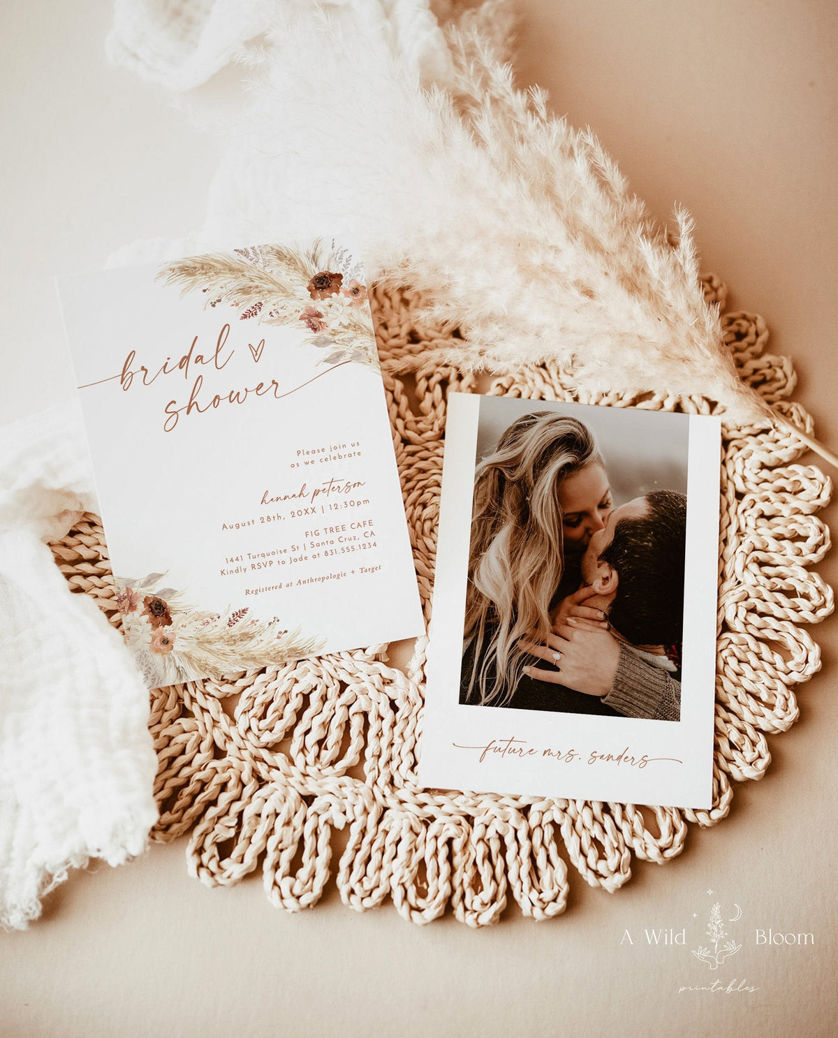 Boho Bridal Shower Invite | Minimalist Fall Bridal Shower Invite