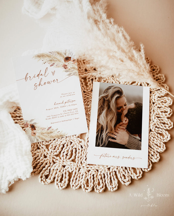 Boho Bridal Shower Invite | Minimalist Fall Bridal Shower Invite