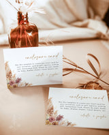 Fall Wedding Enclosure Card | Autumn Wedding Invite Insert