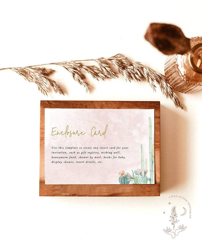 Fiesta Bridal Shower Enclosure Card Template | Enclosure Card Shower Insert