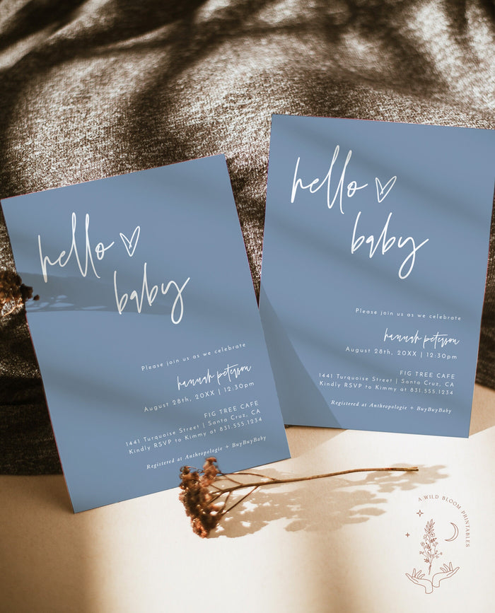 Minimalist Baby Shower Invitation | Boy Baby Shower
