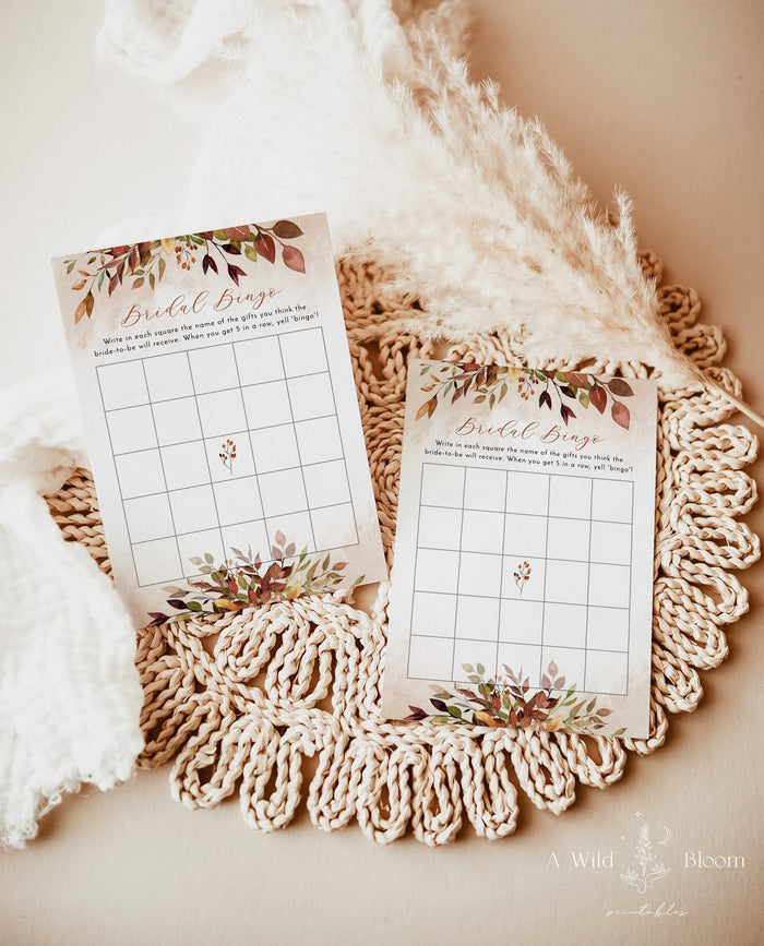 Bridal Bingo Game | Fall Bridal Shower Game