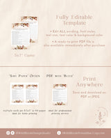 What Did the Groom Say Bridal Shower Game | Autumn Couples Shower Game Template