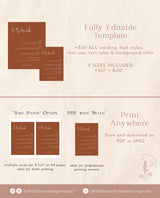 Terracotta Drink Menu | Fall Wedding Drink Menu